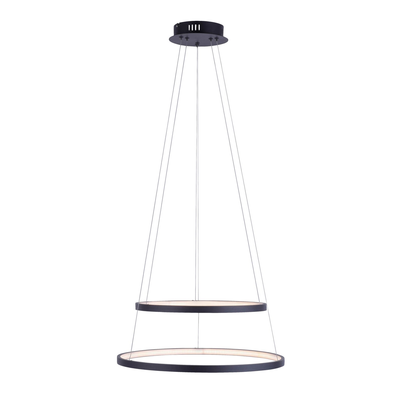 LED pendellampe Circle 2-lys antrasitt dimbar Ø50 cm opphenget
