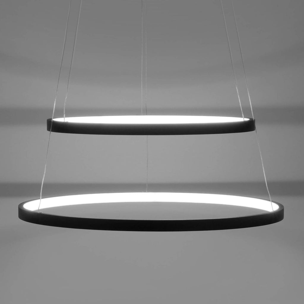 LED pendellampe Circle 2-lys antrasitt dimbar Ø50 cm fra siden