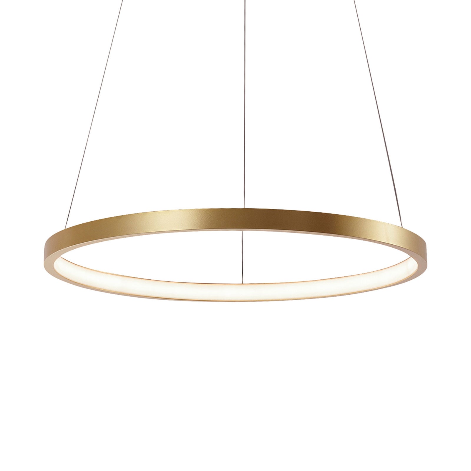 LED pendellampe Circle gull metall Ø39 cm forfra