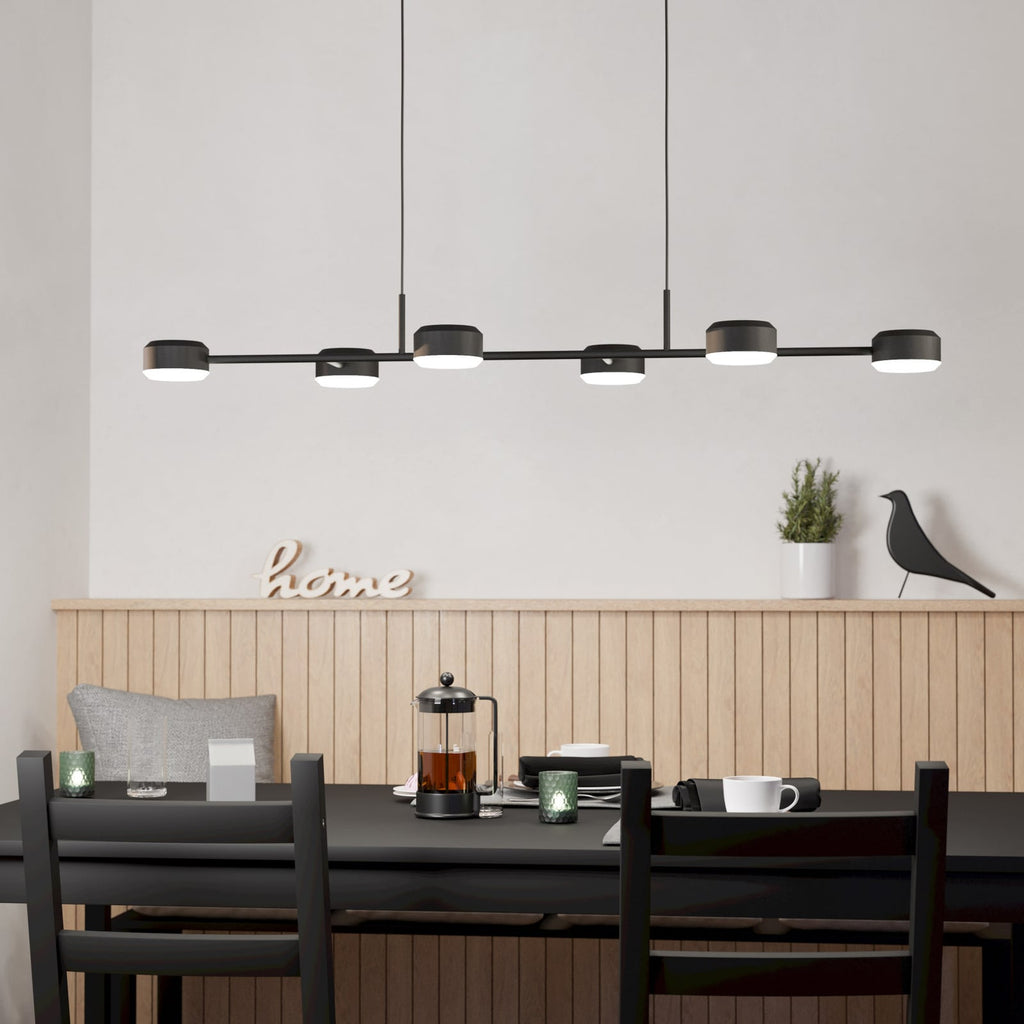 LED pendellampe Clavellina 6-lys svart dimbar 120 cm bakside