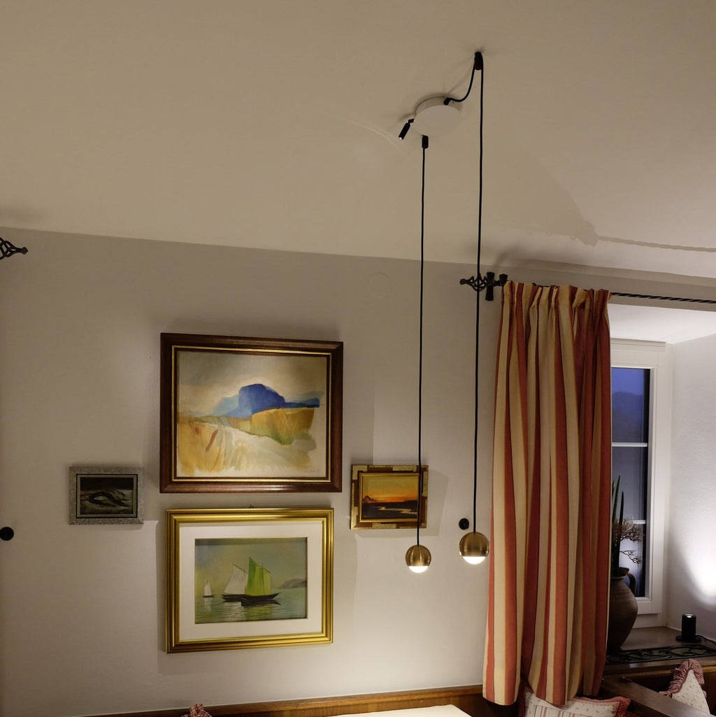 LED pendellampe Cleo dimbar messing Ø8,2 cm 7W bakside
