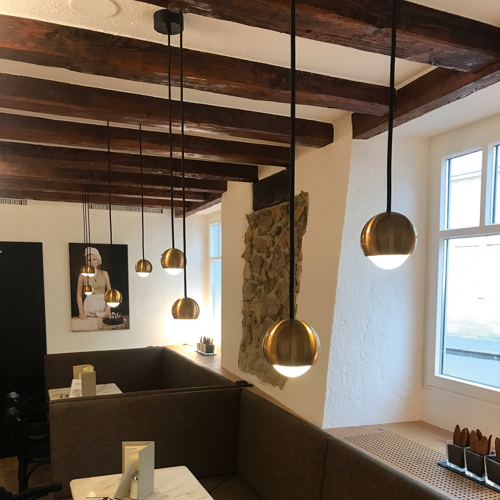 LED pendellampe Cleo dimbar messing Ø8,2 cm 7W detalj