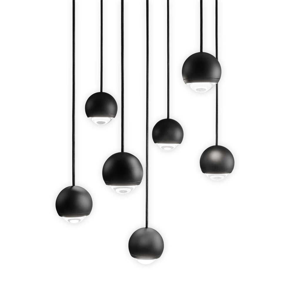 LED pendellampe Cleo svart aluminium montert