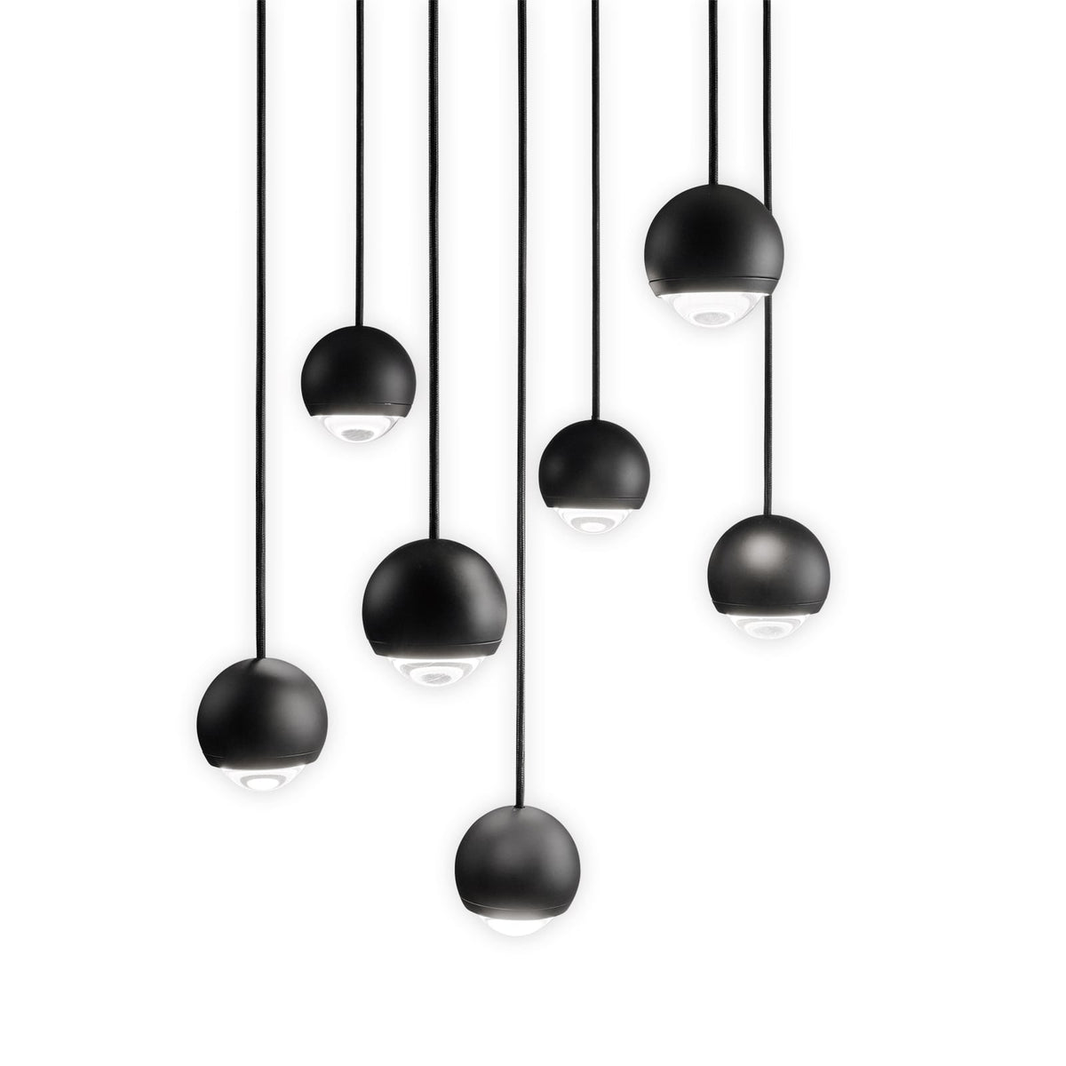 LED pendellampe Cleo svart aluminium montert