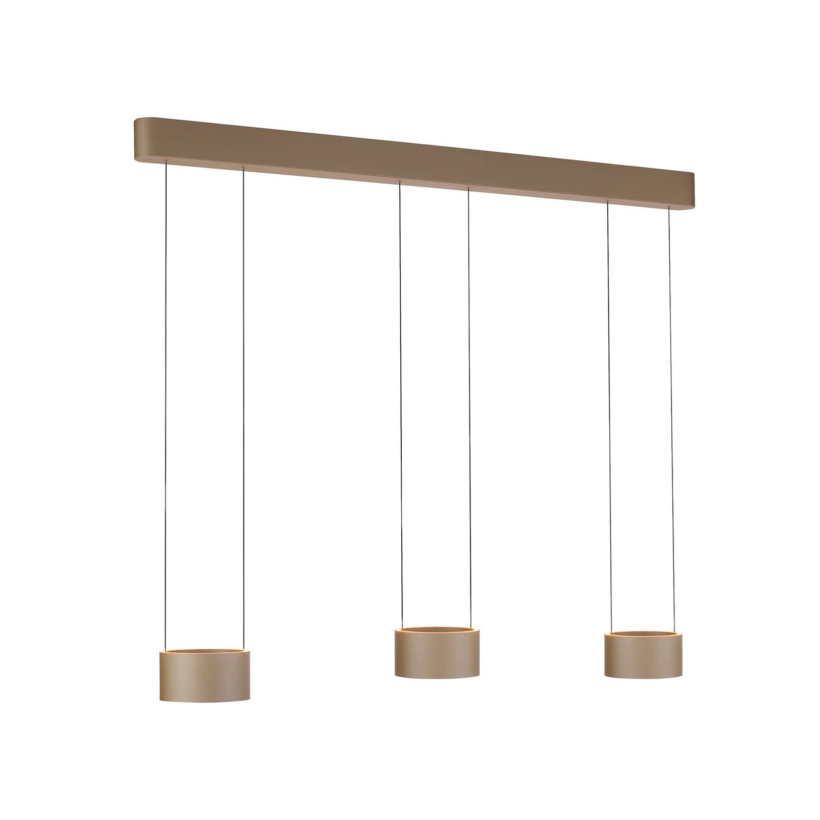 Montert LED pendellampe Clipse 6-lys bronse 110 cm CCT dimbar over bord