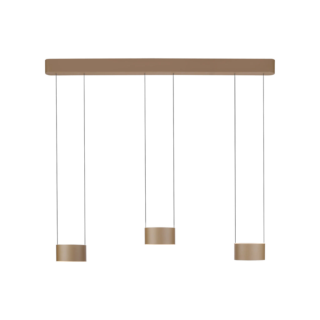 Nærbilde av LED pendellampe Clipse 6-lys bronse 110 cm CCT dimbar lyskilde