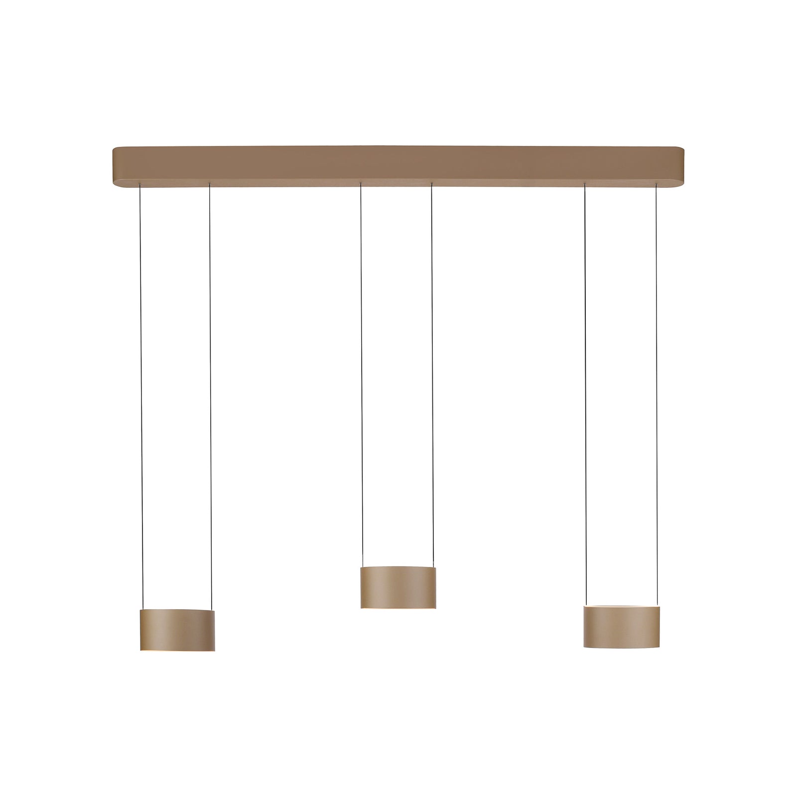Nærbilde av LED pendellampe Clipse 6-lys bronse 110 cm CCT dimbar lyskilde