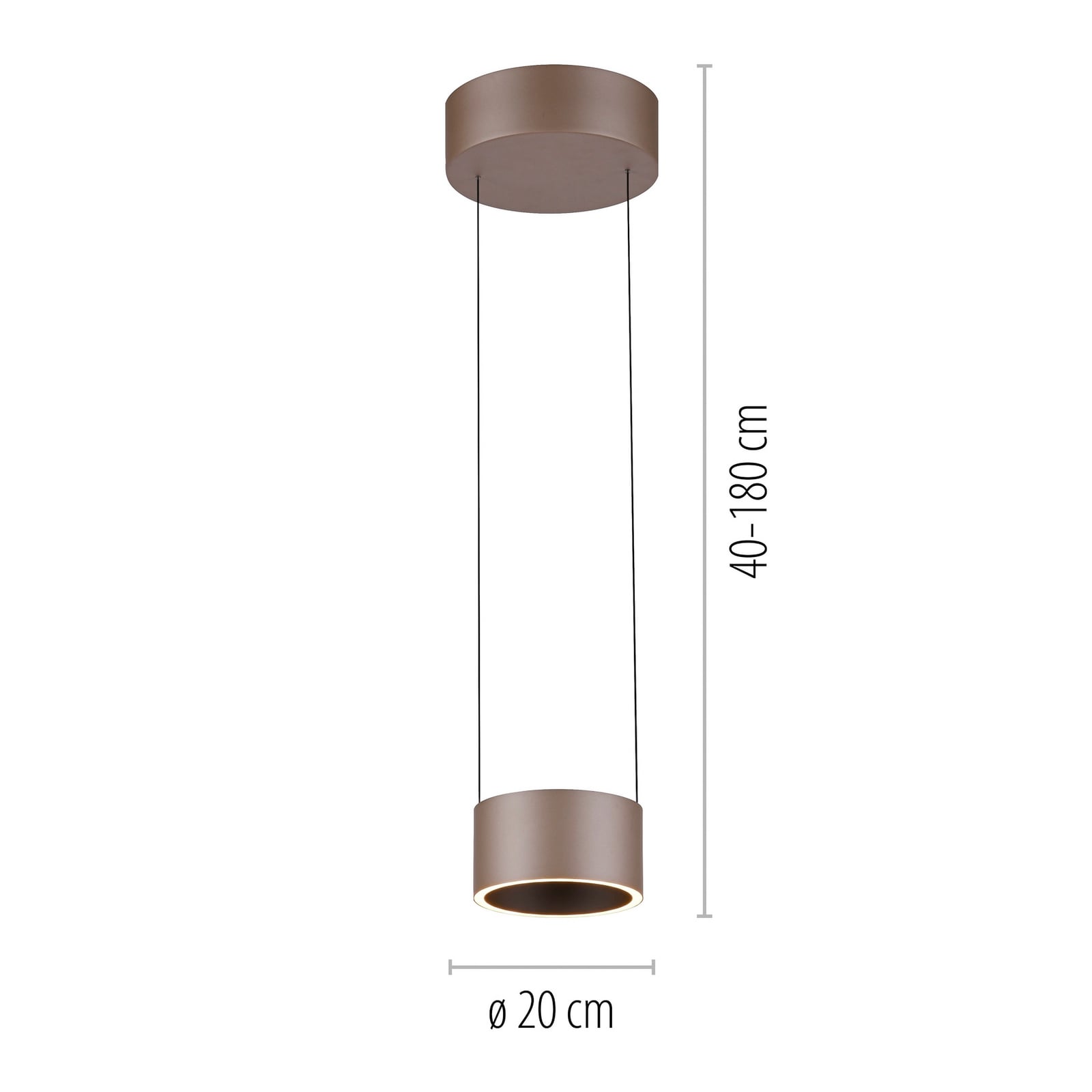 LED pendellampe Clipse bronse nærbilde av lampeskjerm