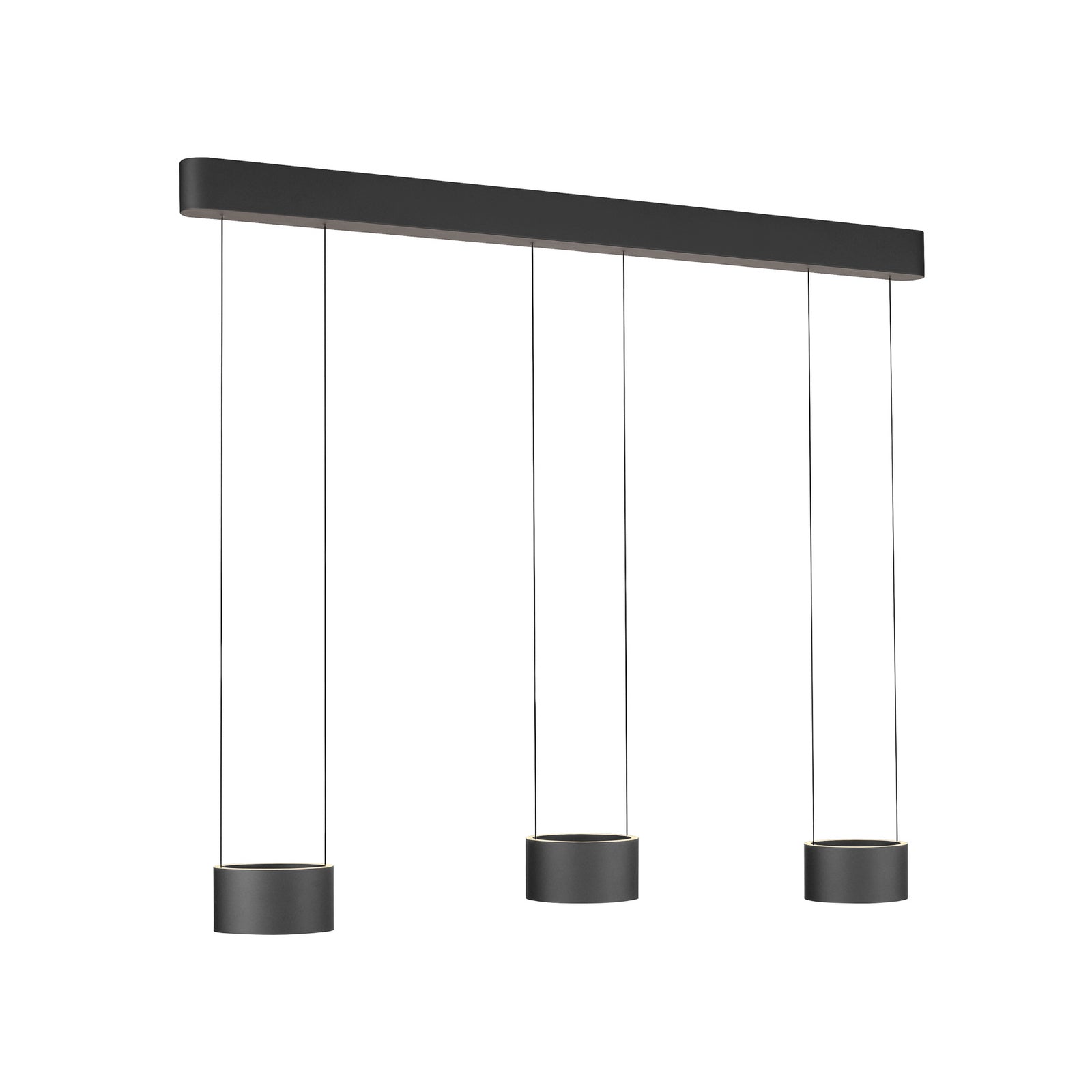LED pendellampe Clipse grå 110 cm 6-lys CCT fjernkontroll montert i rom