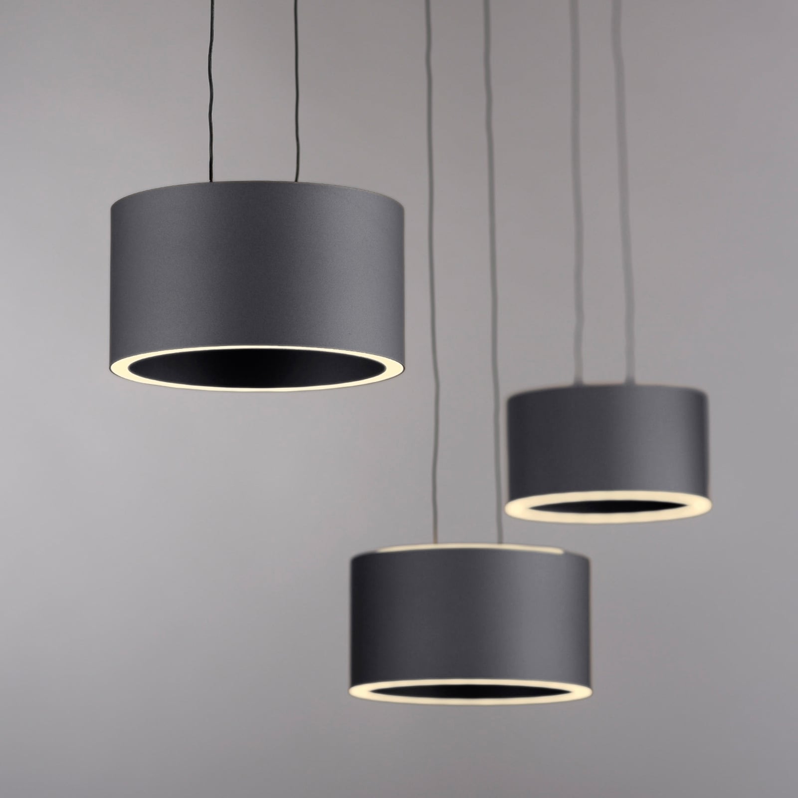 LED pendellampe Clipse grå 110 cm 6-lys CCT fjernkontroll fjernkontroll detalj