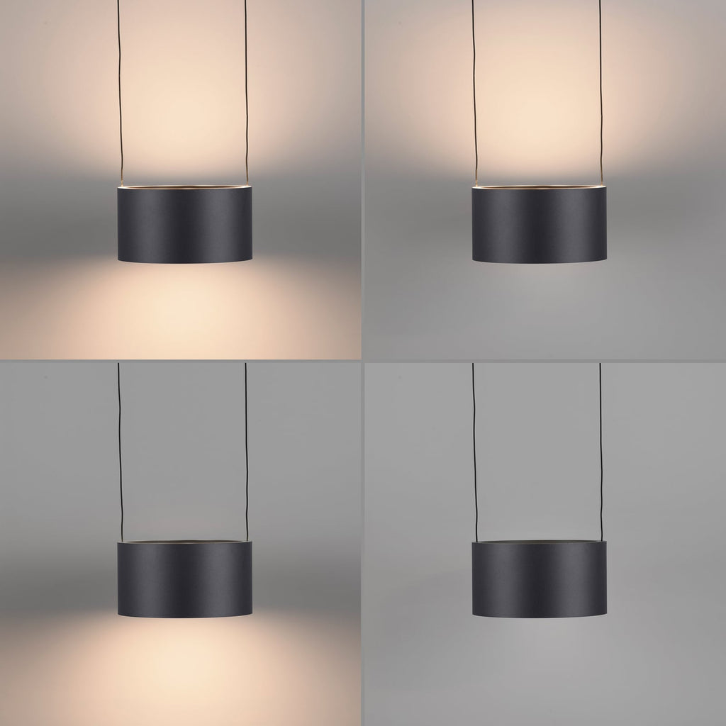 LED pendellampe Clipse grå 110 cm 6-lys CCT fjernkontroll lys i mørkt rom