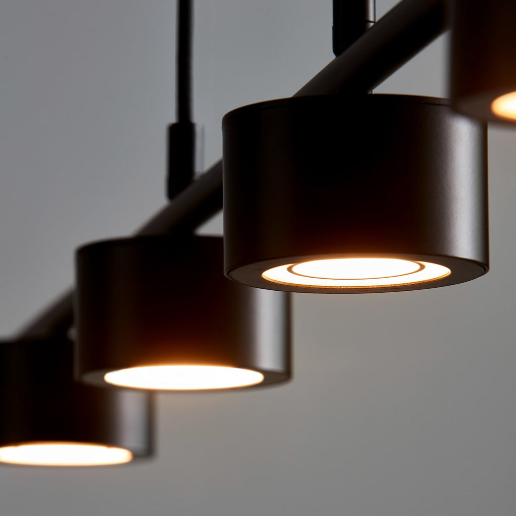LED pendellampe Clyde 4-lys svart 115 cm dimbar - Nordlux montert i rom