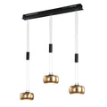 LED pendellampe Colette 3-lys gull/svart dimbar 100 cm forfra