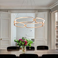 LED pendellampe Colette aluminium Ø60 cm roségull forfra