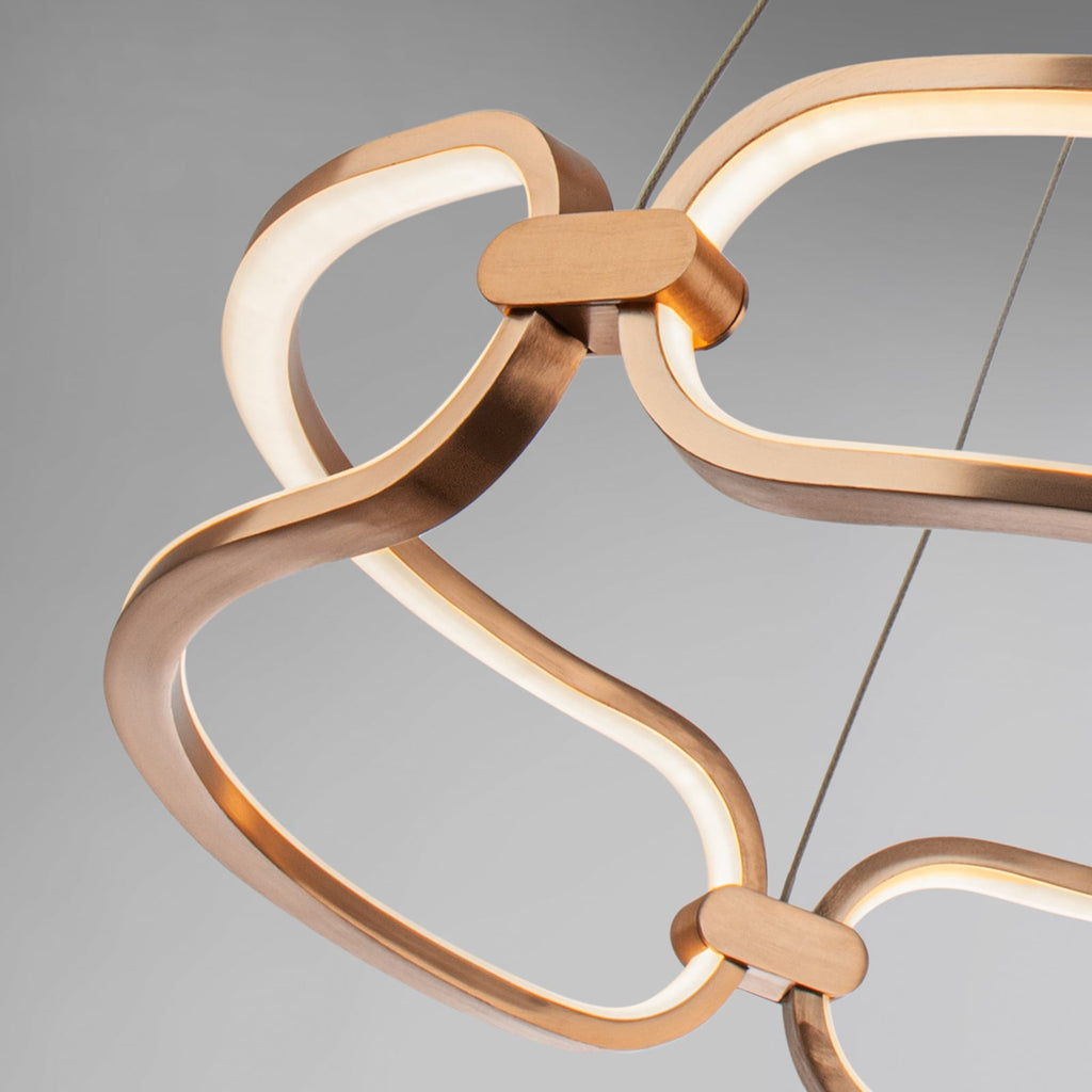 LED pendellampe Colette aluminium Ø60 cm roségull nærbilde