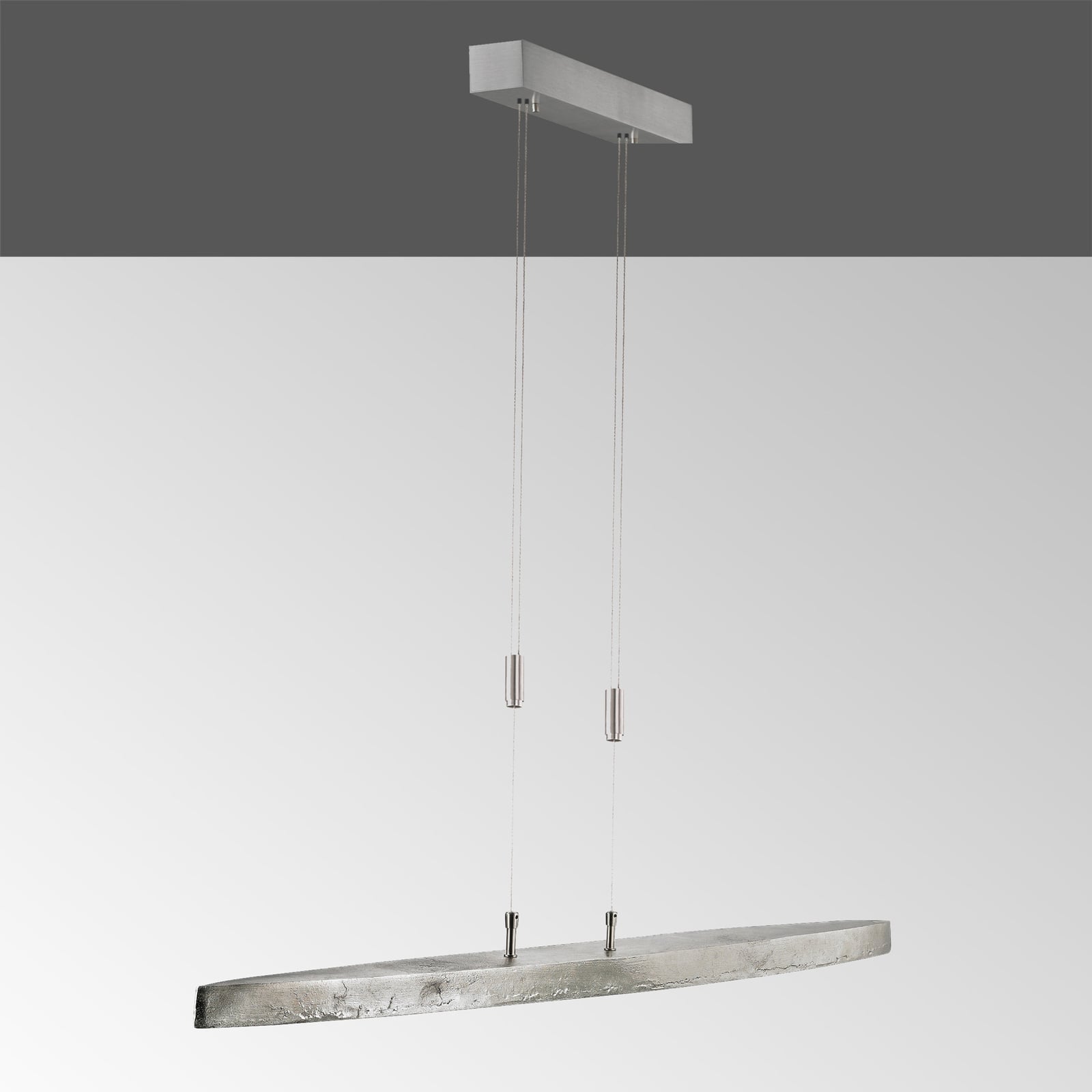 LED pendellampe Colmar 5-lys CCT dimbar nikkel 106 cm forfra