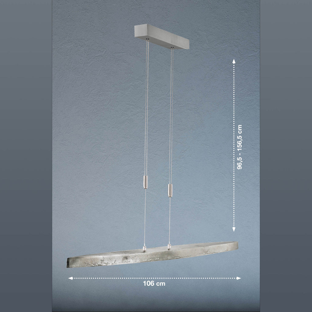 Montert LED pendellampe Colmar 5-lys CCT dimbar nikkel 106 cm i rom