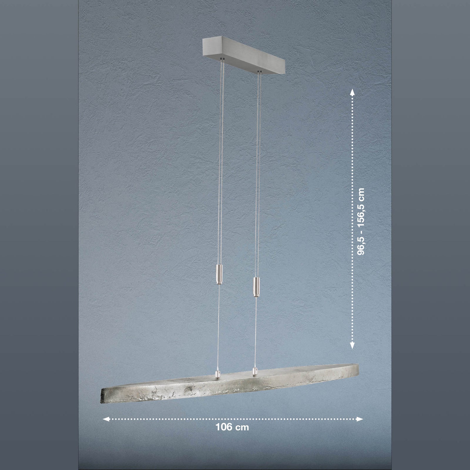 Montert LED pendellampe Colmar 5-lys CCT dimbar nikkel 106 cm i rom