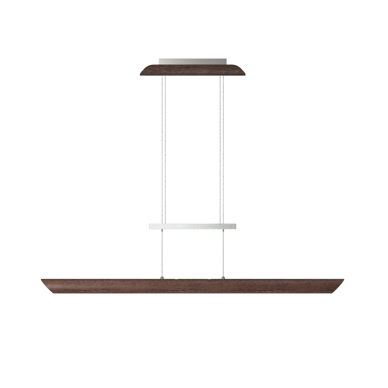 LED pendellampe Colombia S valnøtt tre 120 cm forfra