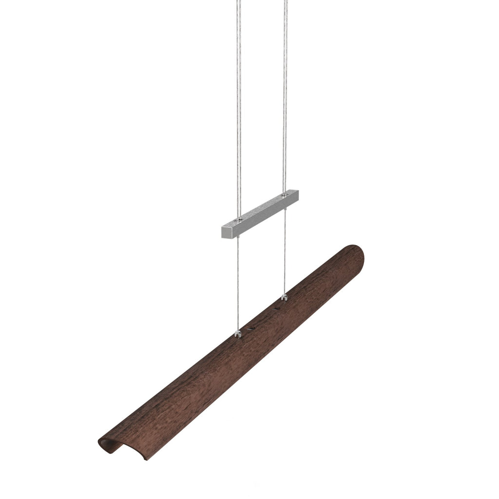 LED pendellampe Colombia S valnøtt tre 120 cm nærbilde av dimmer