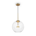 LED pendellampe Cometa gullfarget glass Ø35 cm forfra