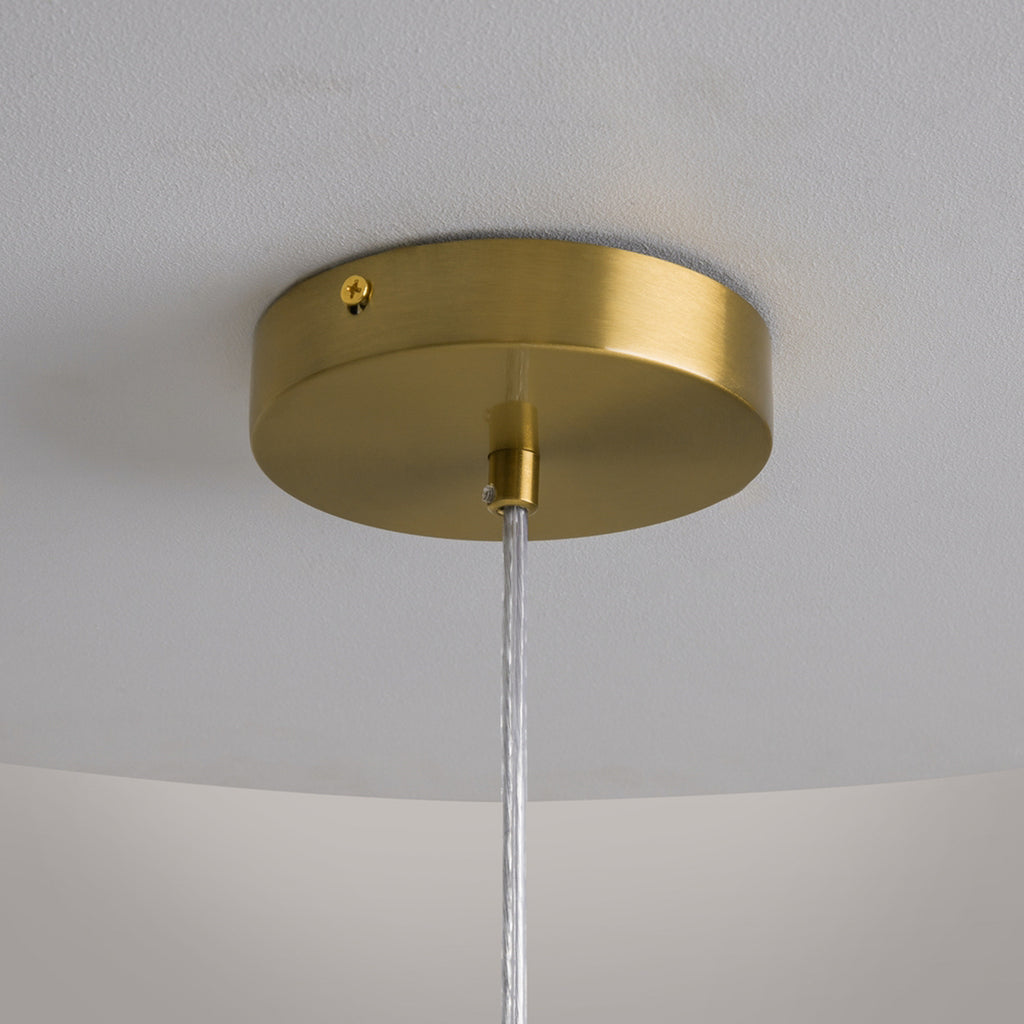 LED pendellampe Cometa gullfarget glass Ø35 cm justerbar høyde