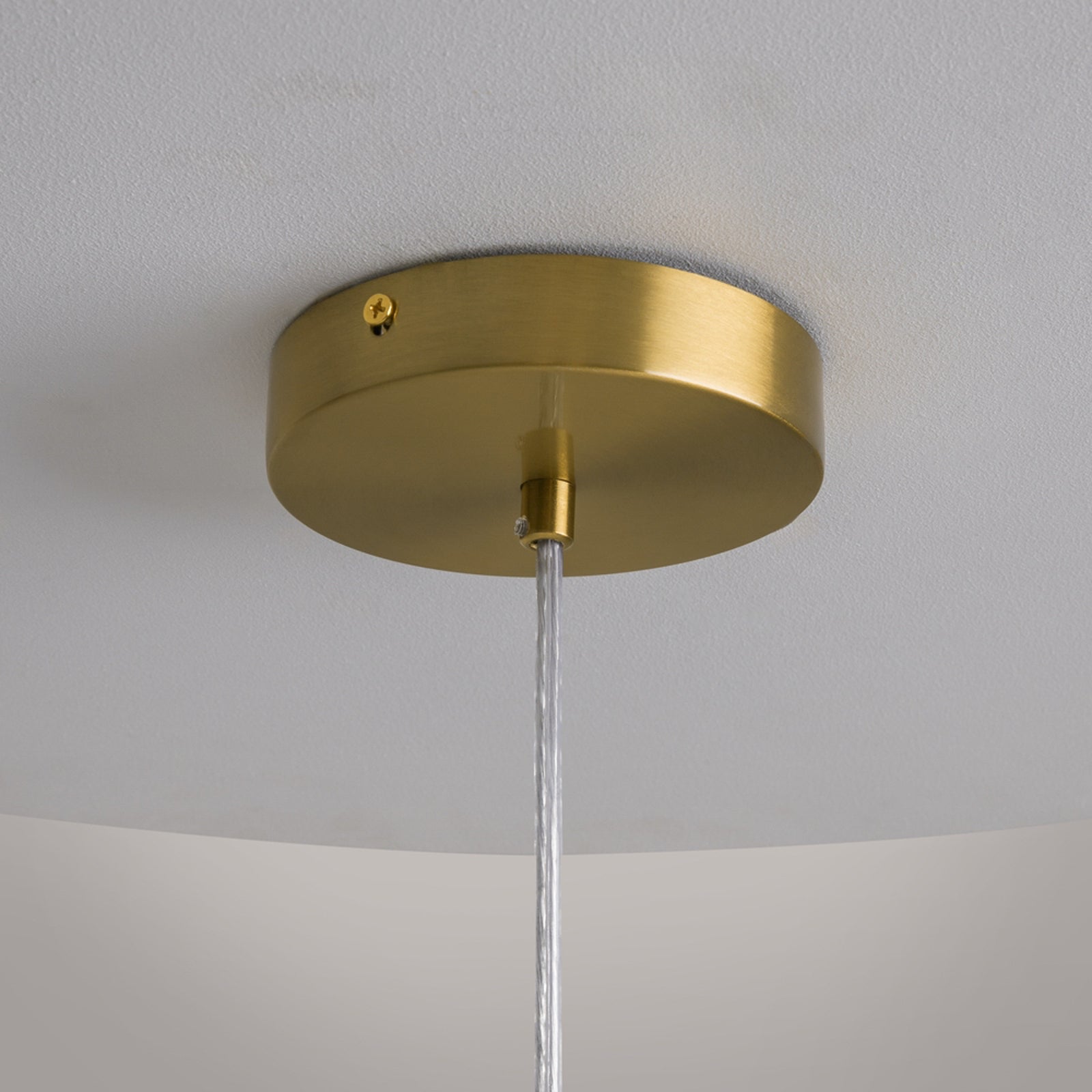 LED pendellampe Cometa gullfarget glass Ø35 cm justerbar høyde