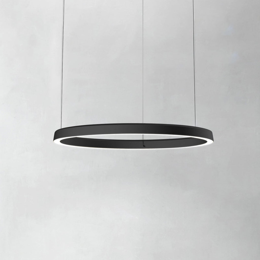 LED pendellampe Compendium Circle Ø72 cm dimbar svart forfra