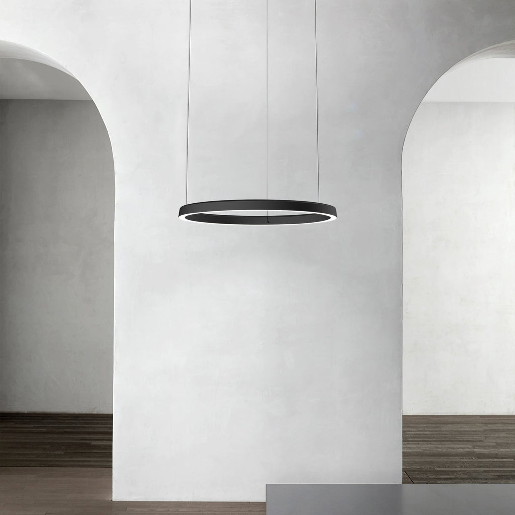 LED pendellampe Compendium Circle Ø72 cm dimbar svart detalj