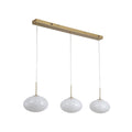 LED pendellampe Confetti 3-lys glass messing/hvit 115 cm forfra