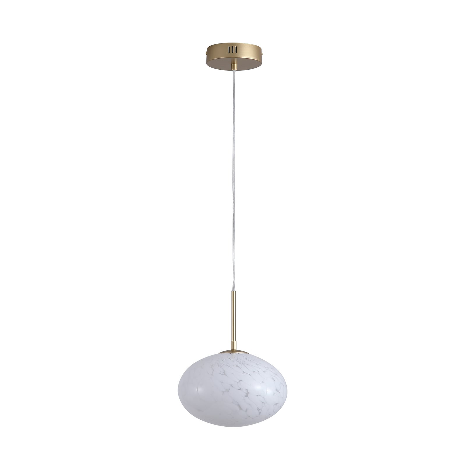 LED pendellampe Confetti glass Ø25 cm dimbar gull/hvit forfra