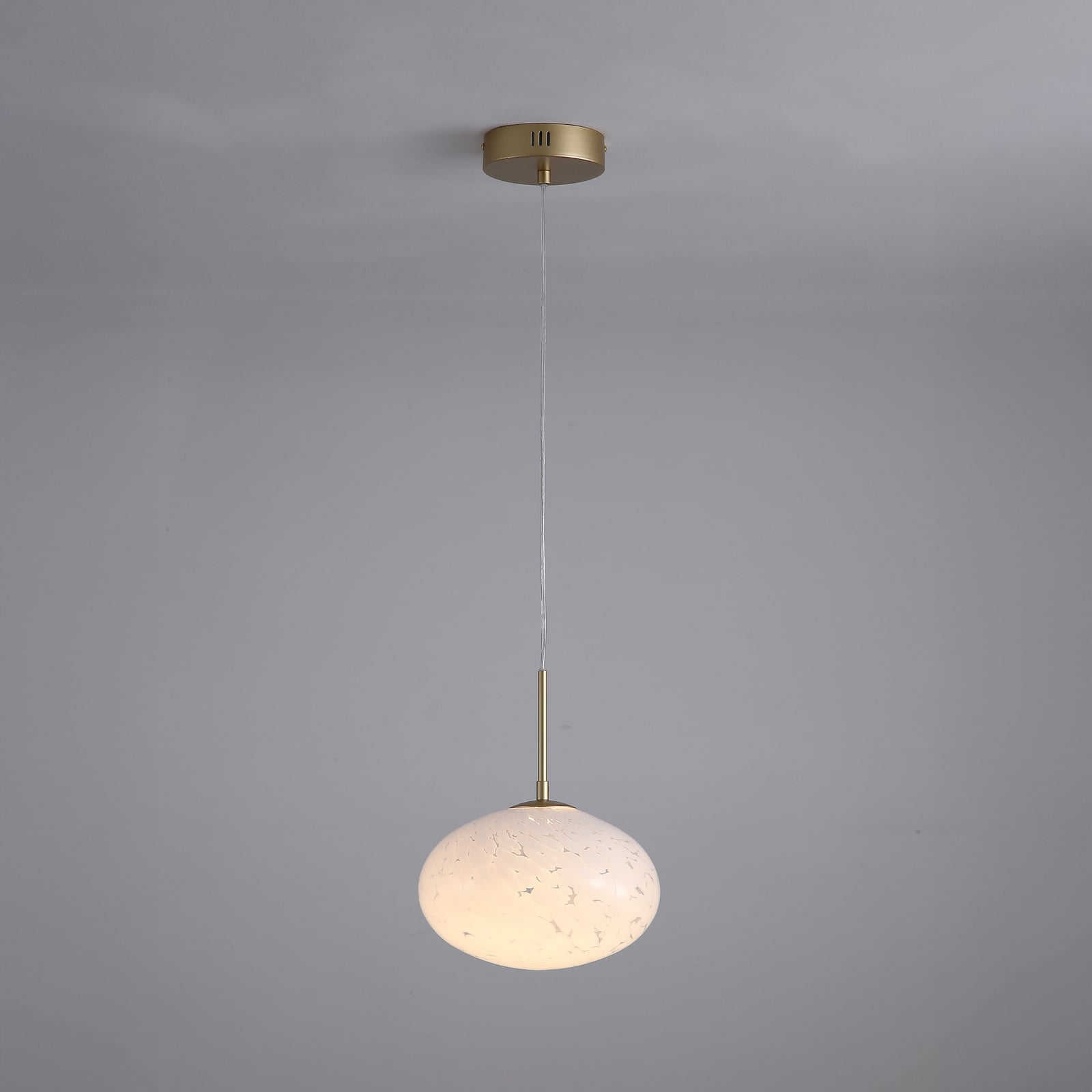 LED pendellampe Confetti glass Ø25 cm dimbar gull/hvit bakside
