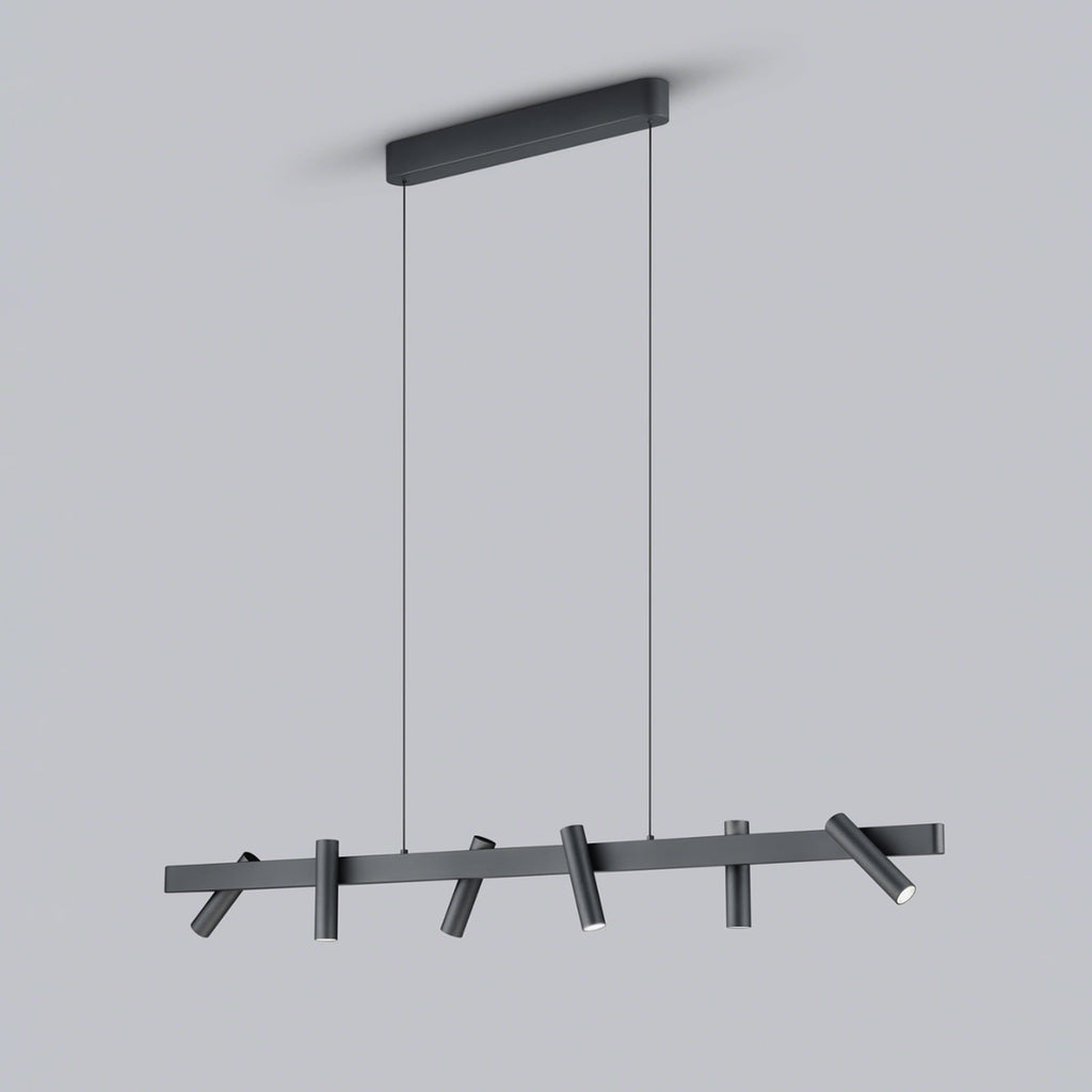 Montert LED pendellampe Coni 6 spotter svart dimbar 120 cm i rom