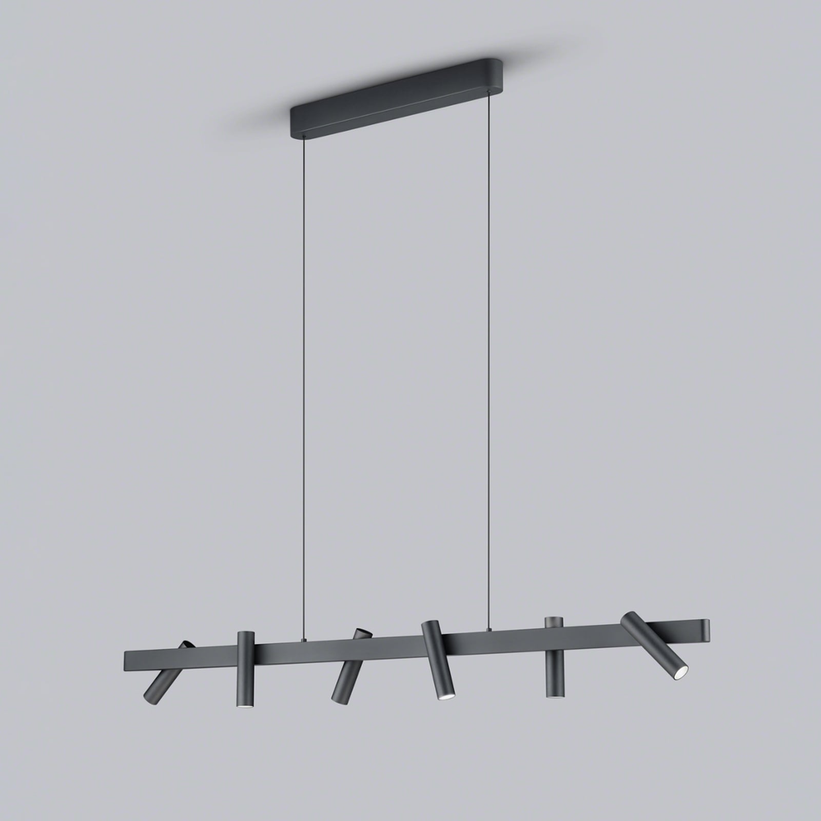 Montert LED pendellampe Coni 6 spotter svart dimbar 120 cm i rom