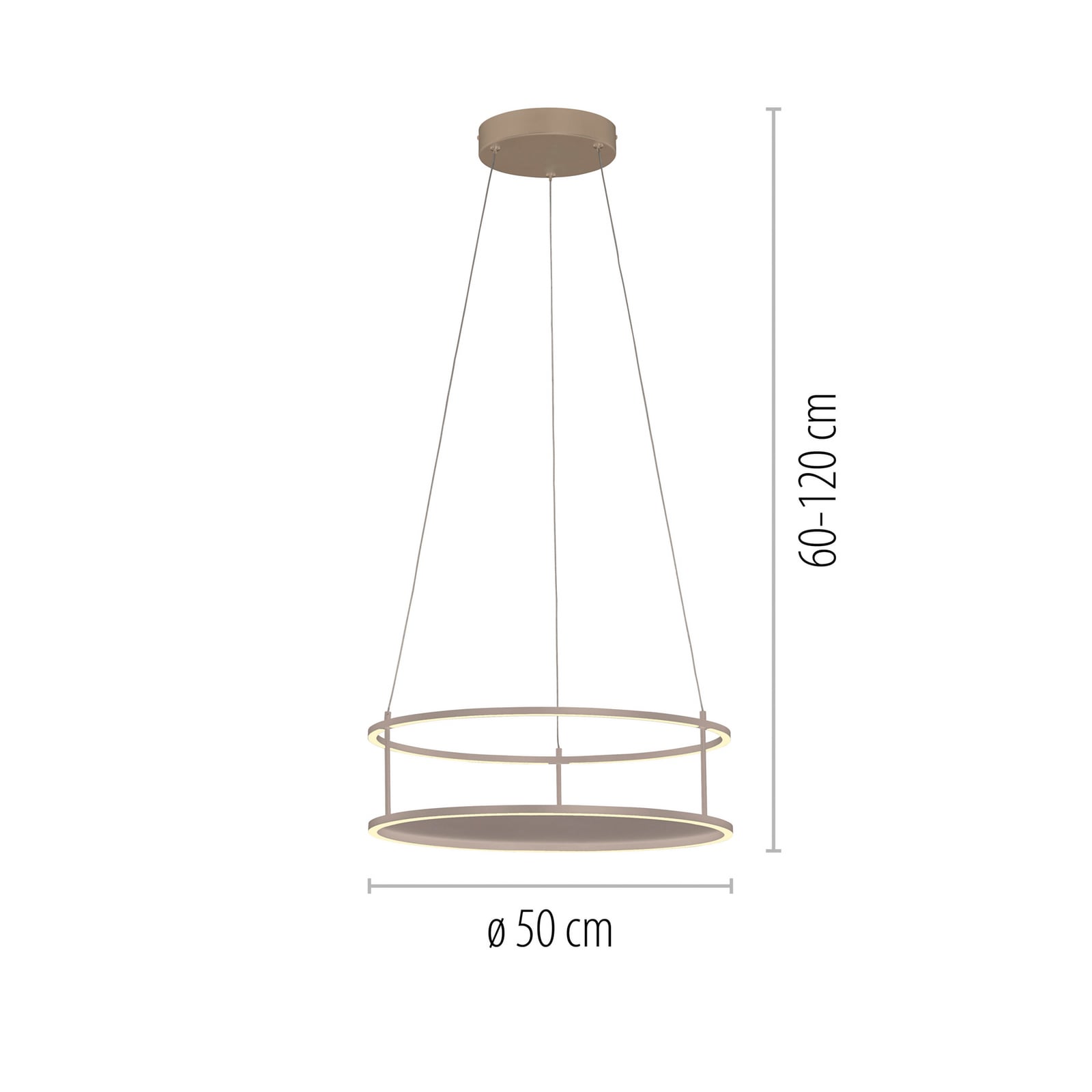 LED pendellampe Contura dimbar sandfarget detalj