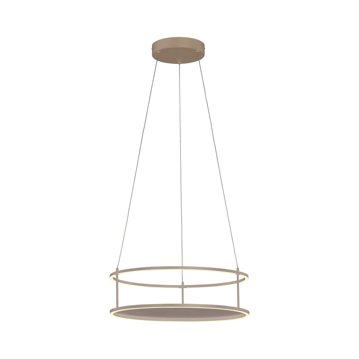 LED pendellampe Contura dimbar sandfarget montert over bord