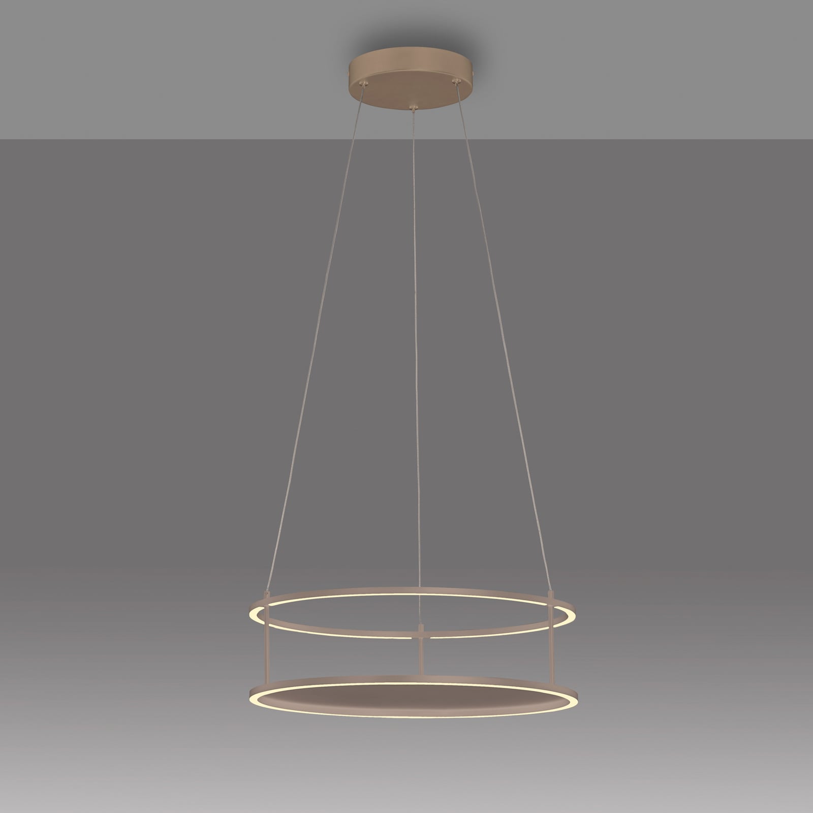 LED pendellampe Contura dimbar sandfarget nærbilde av touchdimmer