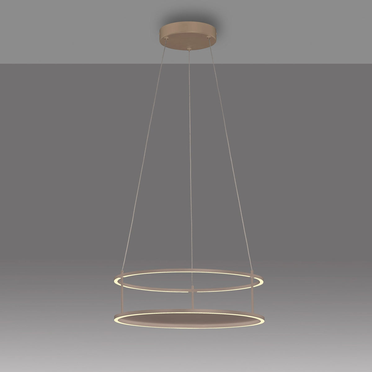 LED pendellampe Contura dimbar sandfarget nærbilde av touchdimmer