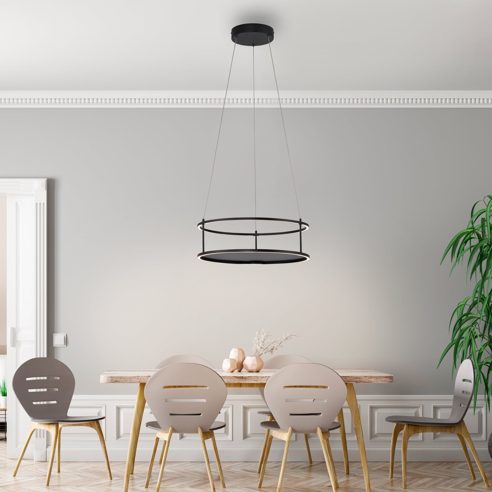 LED pendellampe Contura dimbar svart bakside