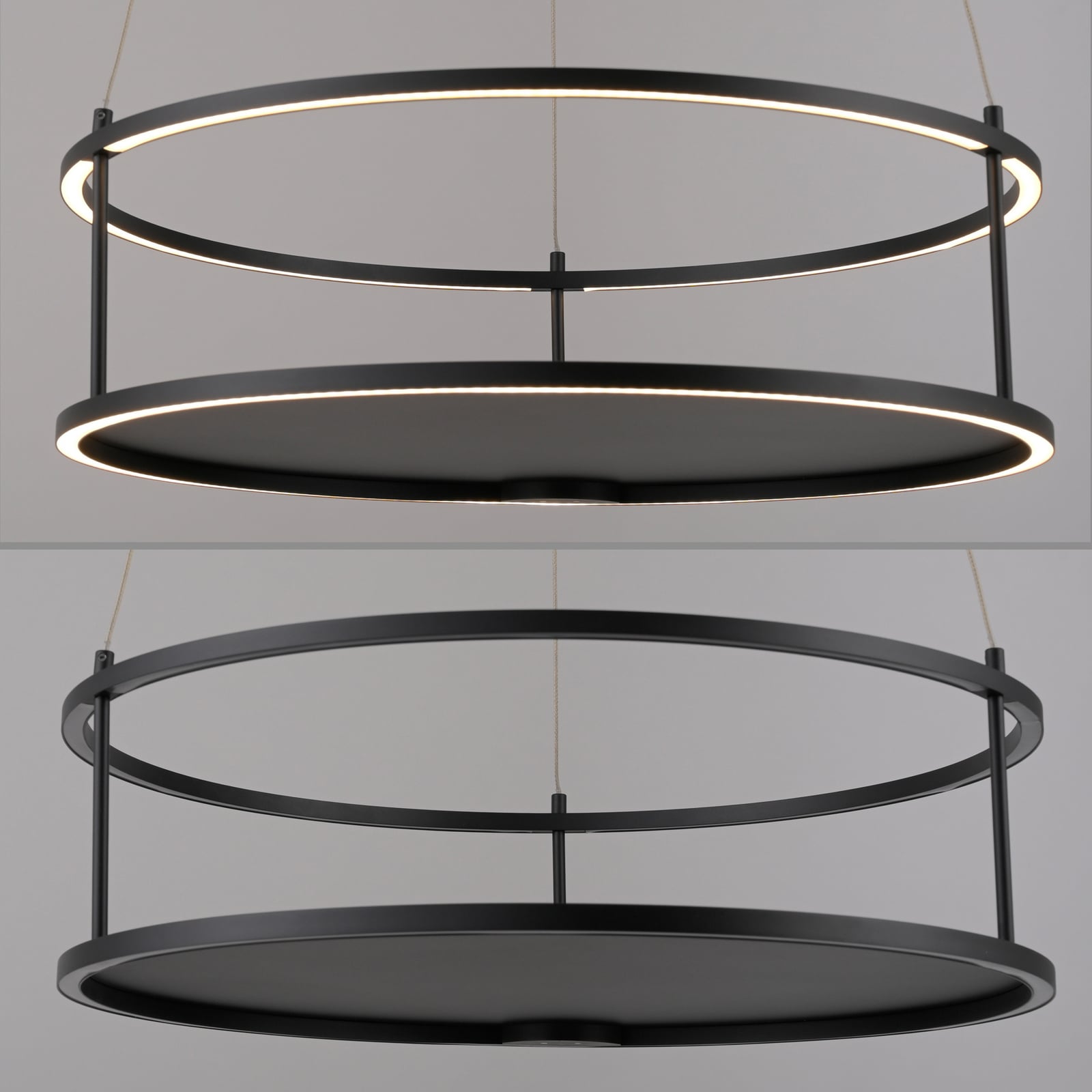LED pendellampe Contura dimbar svart dekorert med gjenstander