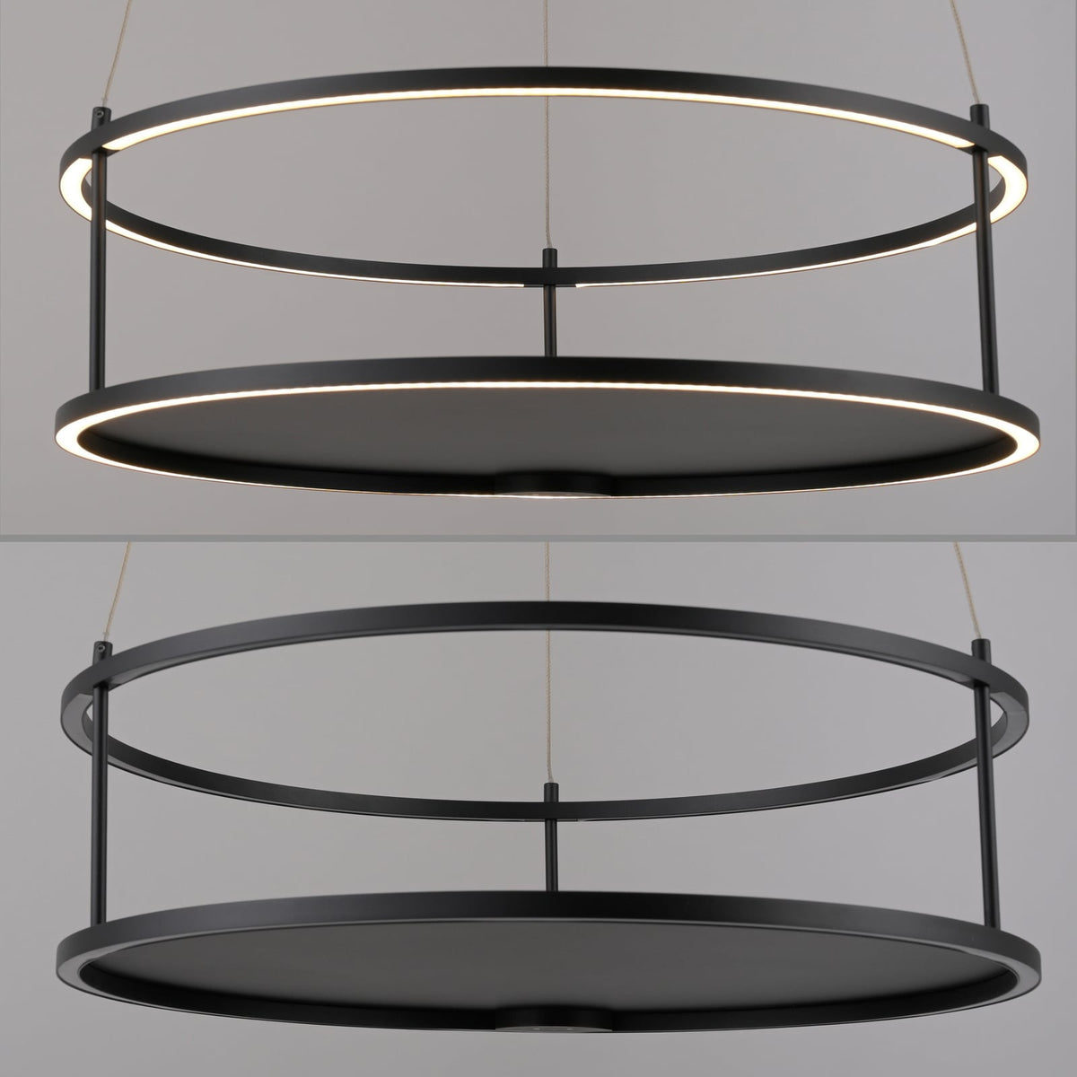LED pendellampe Contura dimbar svart dekorert med gjenstander