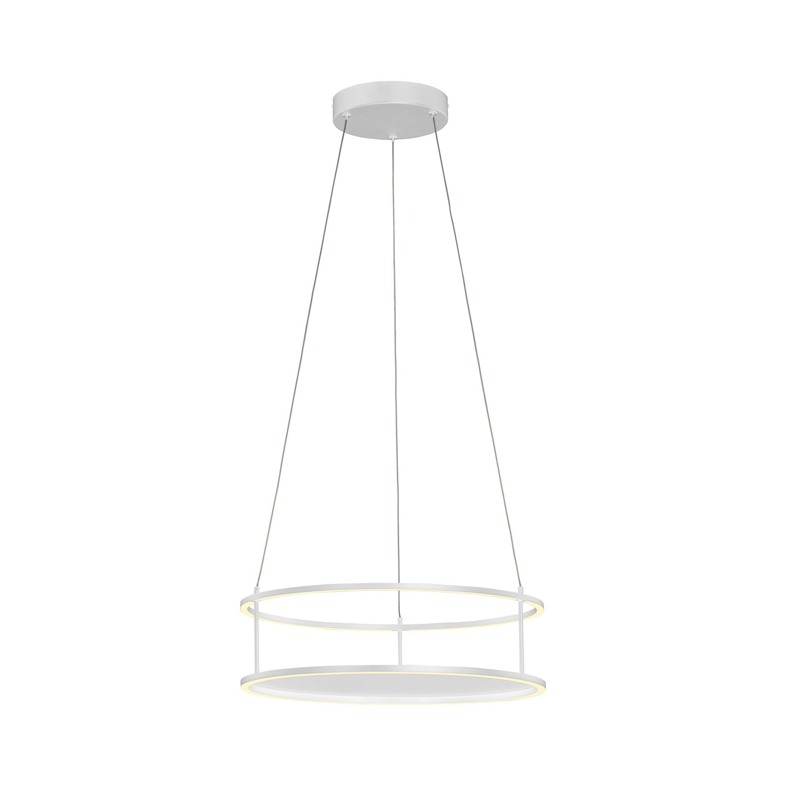 LED pendellampe Contura hvit Ø50 cm dimbar berøringsdimmer montert i rom