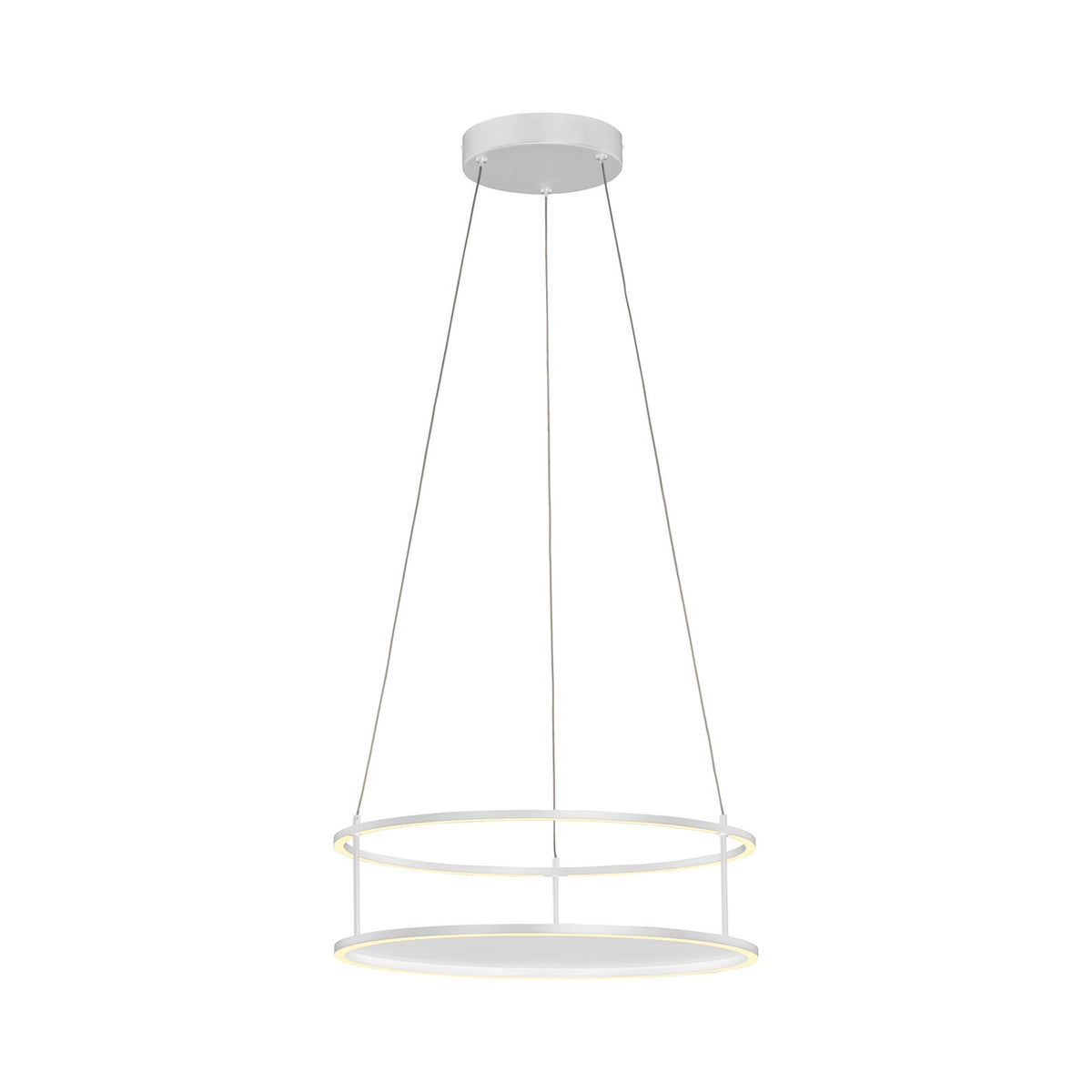 LED pendellampe Contura hvit Ø50 cm dimbar berøringsdimmer montert i rom