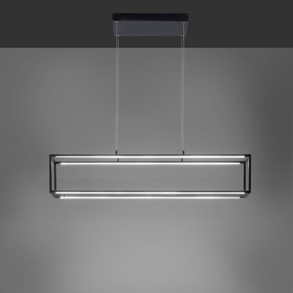LED pendellampe Contura svart med berøringsdimmer 105 cm montert