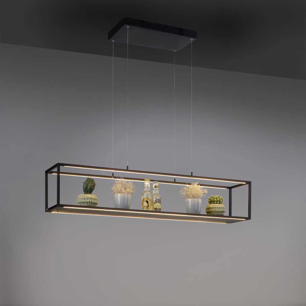 LED pendellampe Contura svart med berøringsdimmer 105 cm lysdetalj