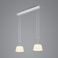 LED pendellampe Conus 2-lys matt nikkel opalglass forfra