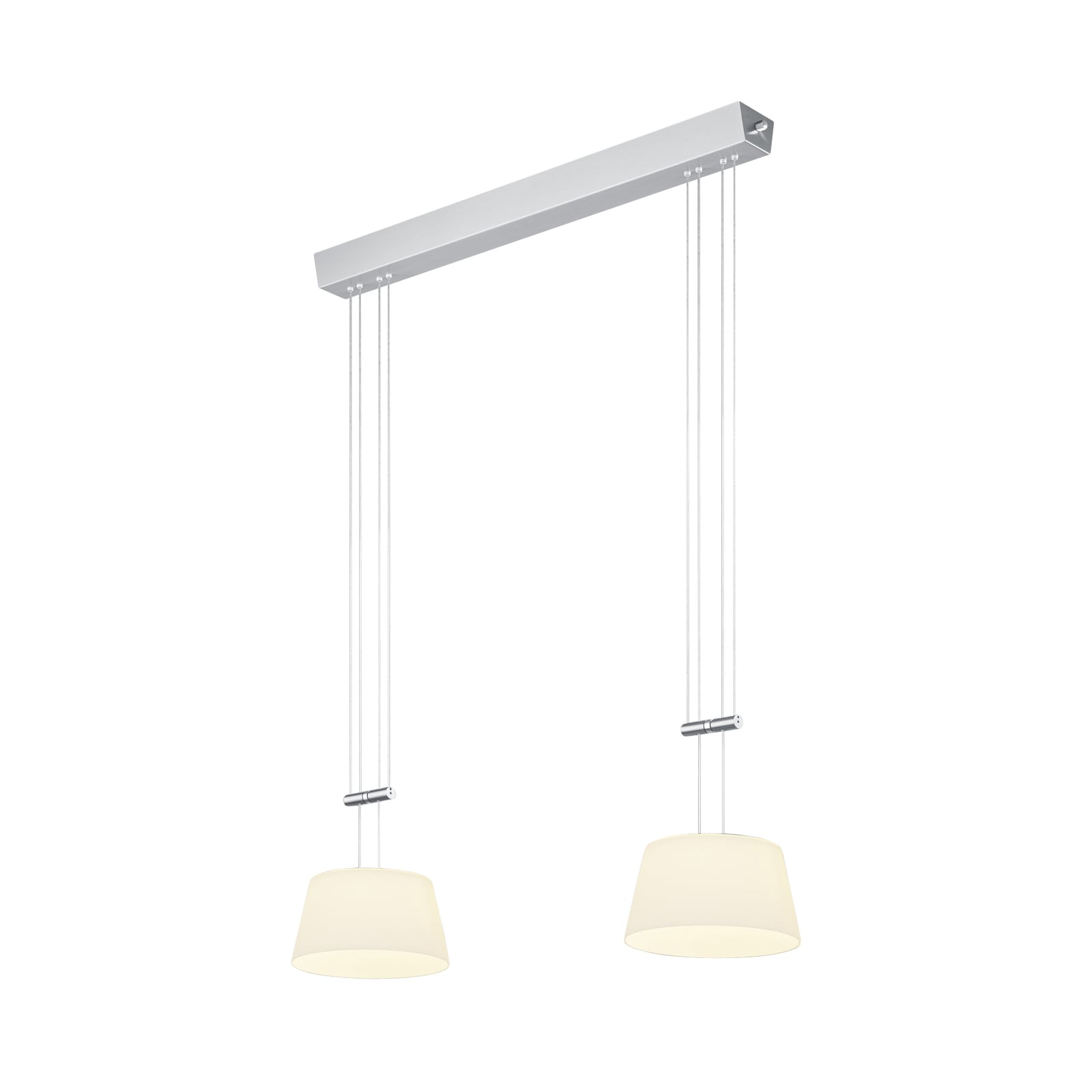 LED pendellampe Conus 2-lys matt nikkel opalglass bakside
