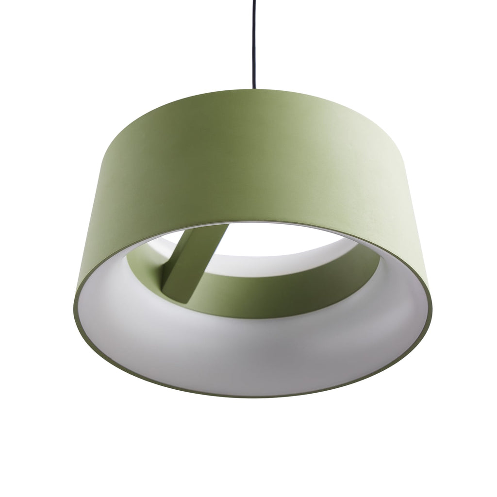 Detalj av ringformet LED pendellampe Cookie grønn aluminium