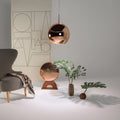 LED pendellampe Copper Round dimbar Ø45 cm kobber forfra