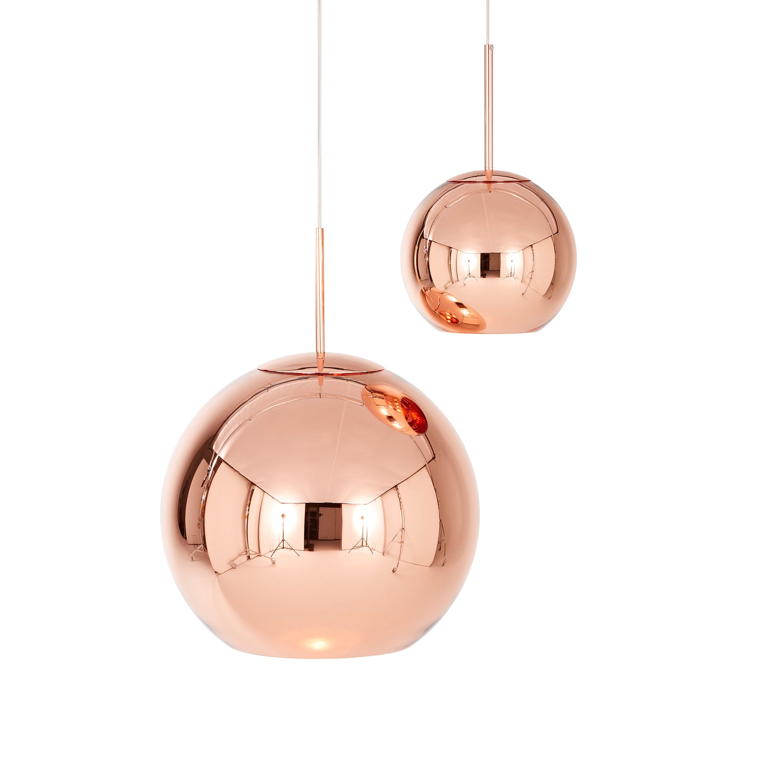 LED pendellampe Copper Round dimbar Ø45 cm kobber montert